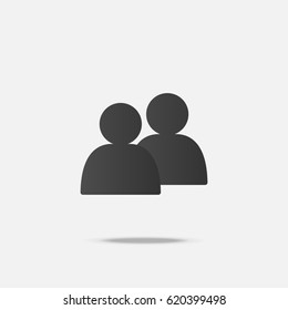 social flat icon vector with shadow