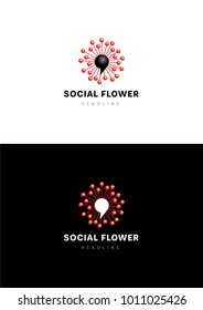 Social flower logo template.