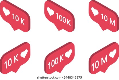 Social following result icons 10k, 100k, 10M