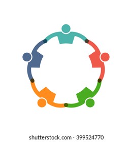 Social friends in circle logo. Vector graphic design illustration
