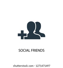 social friends icon. Simple element illustration. social friends concept symbol design. Can be used for web and mobile.