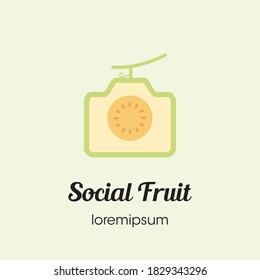 Social Fruit Melon Logo Symbol oder Symbol-Template-Design