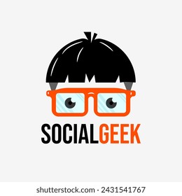 social geek genius logo vector illustration