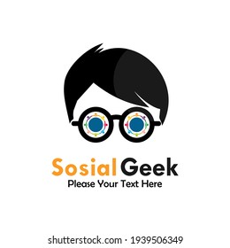 Social geek logo template illustration