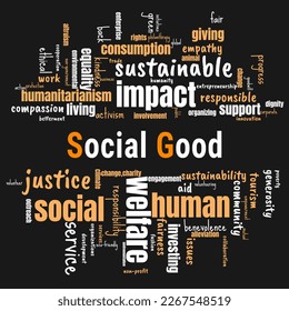 social good word cloud template. Law concept vector on white background.