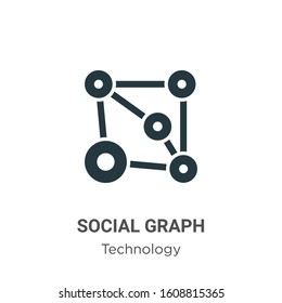 Social graph glyph icon vector on white background. Flat vector social graph icon symbol sign from modern technology collection for mobile concept and web apps design.