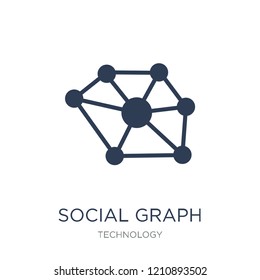 Social graph icon. Trendy flat vector Social graph icon on white background from Technology collection, vector illustration can be use for web and mobile, eps10