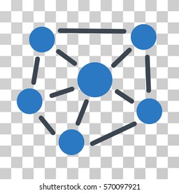 Social Graph icon. Vector illustration style is flat iconic bicolor symbol, smooth blue colors, transparent background. Designed for web and software interfaces.