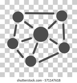 Social Graph icon. Vector illustration style is flat iconic symbol, gray color, transparent background. Designed for web and software interfaces.