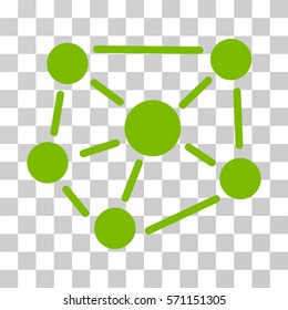 Social Graph icon. Vector illustration style is flat iconic symbol, eco green color, transparent background. Designed for web and software interfaces.