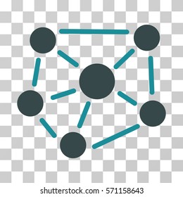 Social Graph icon. Vector illustration style is flat iconic bicolor symbol, soft blue colors, transparent background. Designed for web and software interfaces.