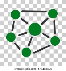Social Graph icon. Vector illustration style is flat iconic bicolor symbol, green and gray colors, transparent background. Designed for web and software interfaces.