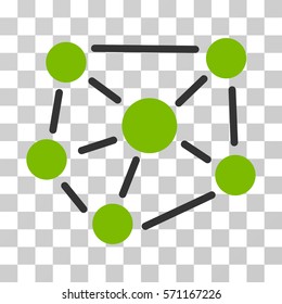 Social Graph icon. Vector illustration style is flat iconic bicolor symbol, eco green and gray colors, transparent background. Designed for web and software interfaces.