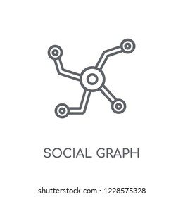 Social graph linear icon. Modern outline Social graph logo concept on white background from Technology collection. Suitable for use on web apps, mobile apps and print media.
