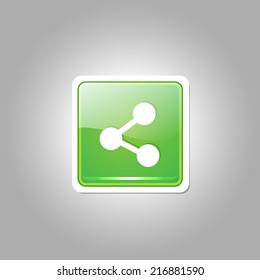 Social Green Vector Icon Button