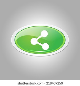 Social Green Vector Icon Button