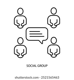 social group concept line icon. Simple element illustration.social group concept outline symbol design.