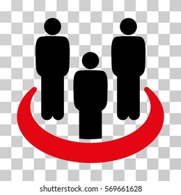 Social Group icon. Vector illustration style is flat iconic bicolor symbol, intensive red and black colors, transparent background. Designed for web and software interfaces.