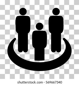 Social Group icon. Vector illustration style is flat iconic symbol, black color, transparent background. Designed for web and software interfaces.