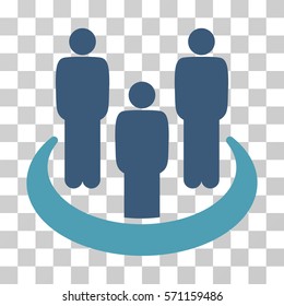 Social Group icon. Vector illustration style is flat iconic bicolor symbol, cyan and blue colors, transparent background. Designed for web and software interfaces.