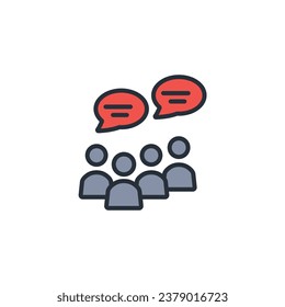 social group icon. vector.Editable stroke.linear style sign for use web design,logo.Symbol illustration.