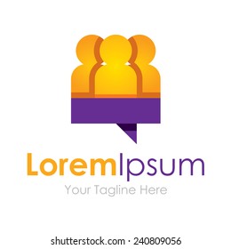 Social group of people bond element icon for business logo