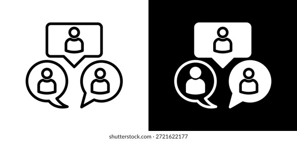 Icono de grupos sociales whiteblack Ilustración vectorial