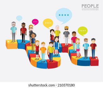Social Groups of People Icon Vector Design