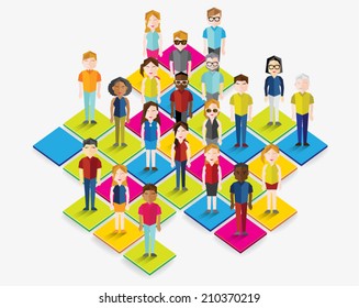 Social Groups of People Icon Vector Design