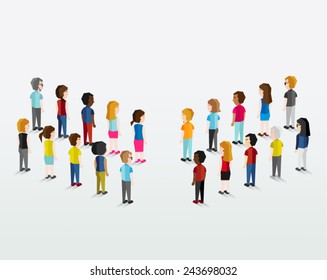 Social Groups of People Icon Vector Design