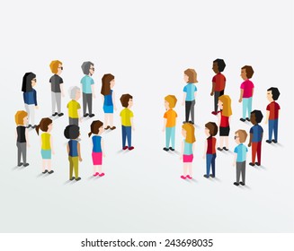 Social Groups of People Icon Vector Design
