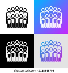 Social groups thin line icon. Modern vector illustration.