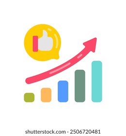 Social Growth Flat Icons, Vector illustration