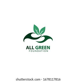 Social Hand All Green Foundation.Youth Center Study Activity. Youth Community Collaboration. Young Youth Logo Design