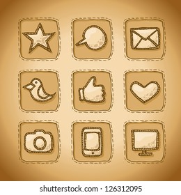 Social Hand Drawn Icons Set