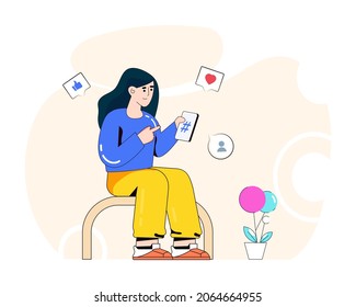A social hashtag flat illustration 