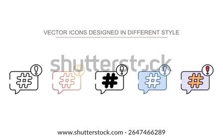 Social Hashtag icon design with white background stock illustration