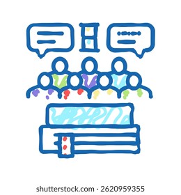 social history doodle icon sketch vector. social history sign. isolated symbol illustration