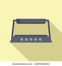 Social hologram platform icon flat vector. Cinema visual display. Media person