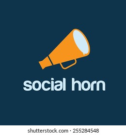 social horn concept vector design template