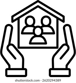 Social Housing Icon Line Vector Illustration