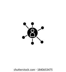 Social hub icon. Internet of things icon. Simple, flat, black, glyph.