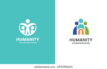 Social human community logo template. symbol for teamwork, social group, community.
