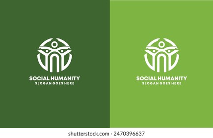 Social Human Community Logo Vorlage. Symbol für Teamarbeit, soziale Gruppe, Gemeinschaft.