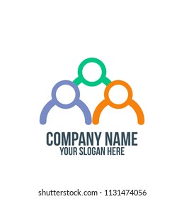 social human team and abstract company logo concept