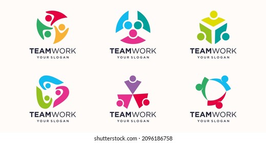 Social human Unity Together Teamwork Logo Icon Vector