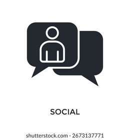 Social Icon Glyph Style. Vector Illustration For Graphic Design