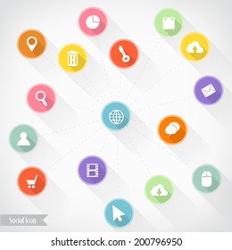 Social icon infographics, Vector illustration for  banner, diagram, web design, infographic, presentation.