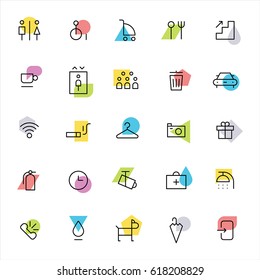 social icon line vector illustration flat design
