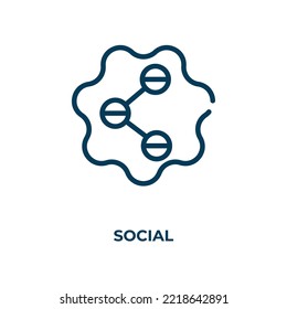 Social icon. Linear vector illustration. Outline social icon vector. Thin line symbol for use on web and mobile apps, logo, print media.